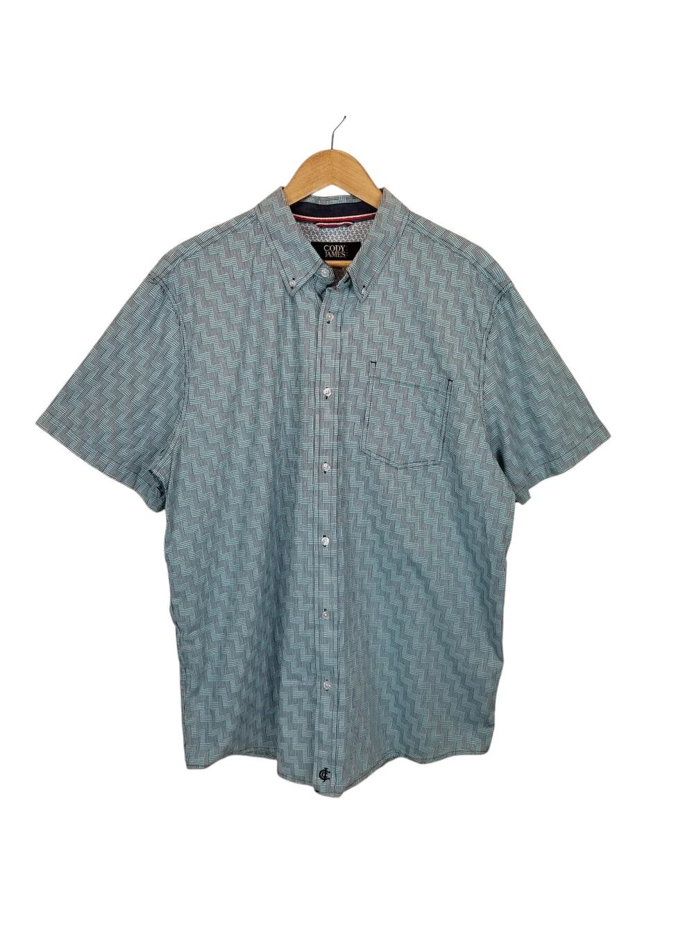 Cody James Men's Short Sleeve Casual Button Up Shirt Blue Size Large